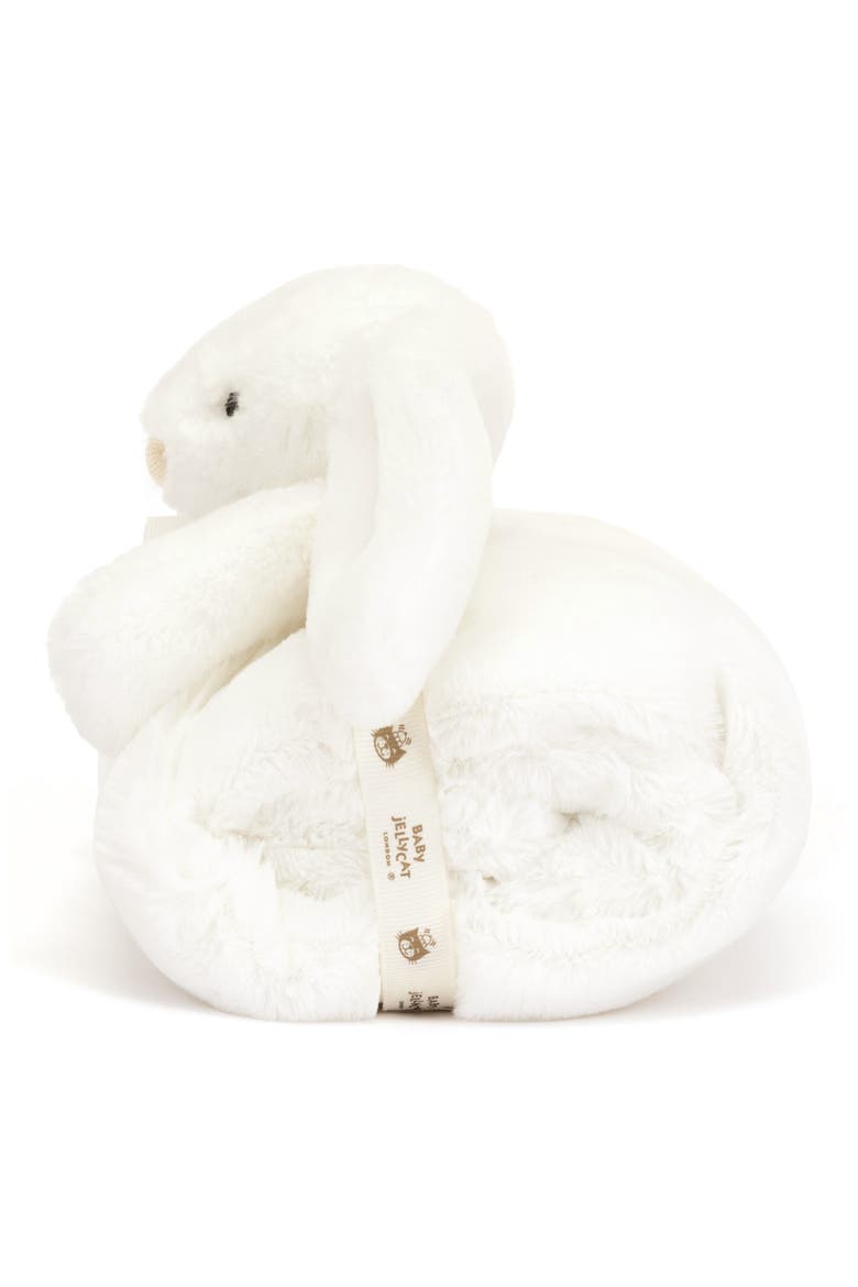 Bashful Luxe Bunny Luna Blankie, Alternate, color, WHITE