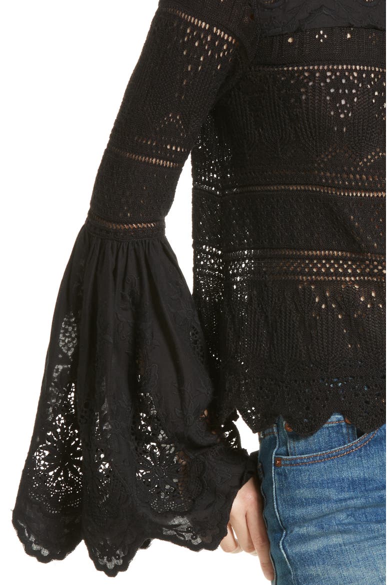 Once Upon a Time Lace Top, Alternate, color, BLACK