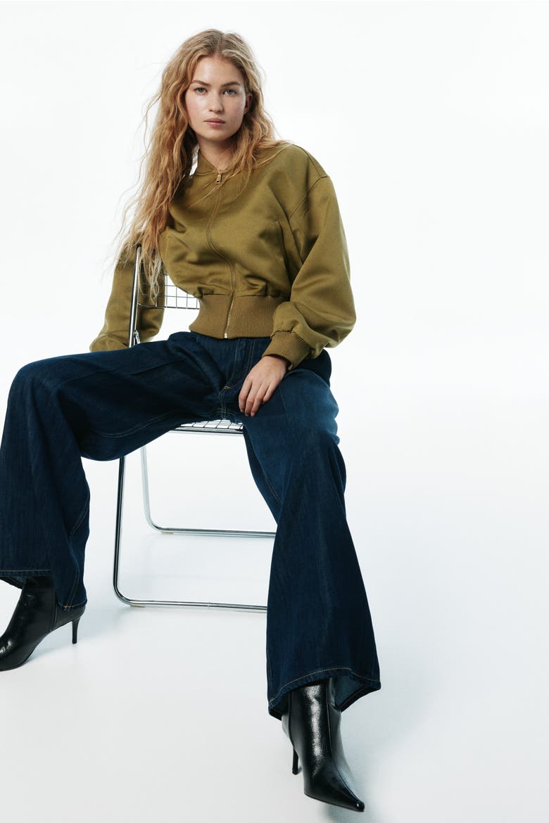 Loose Fit Wide Regular Jeans, Alternate, color, Dark denim blue