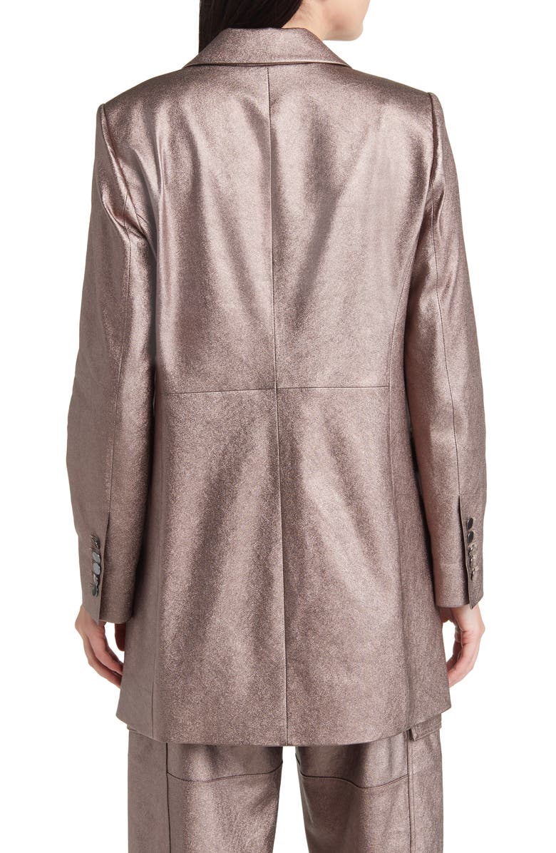 KOBI HALPERIN Metallic Longlinge Faux Leather Blazer, Alternate, color, 