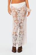 EDIKTED Bess Sheer Lace Cover-Up Maxi Skirt