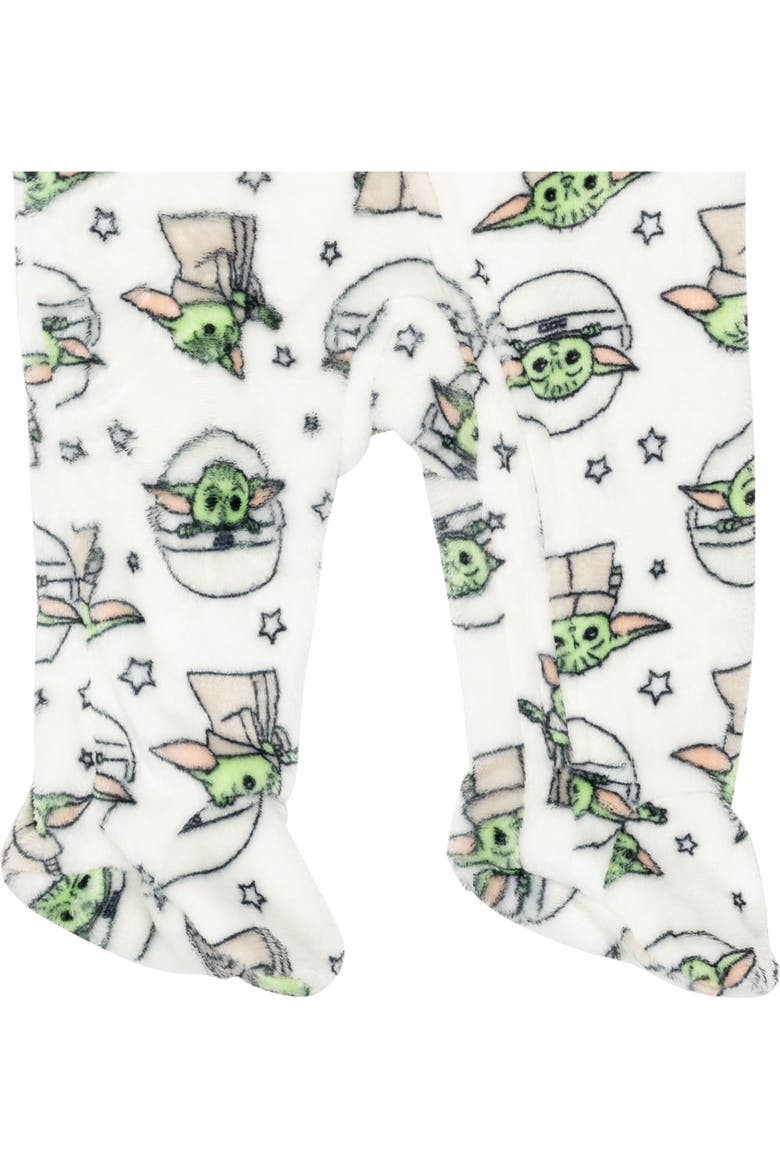 The Mandalorian Grogu Fleece Footed Sleep N Play, Alternate, color, Grogu White