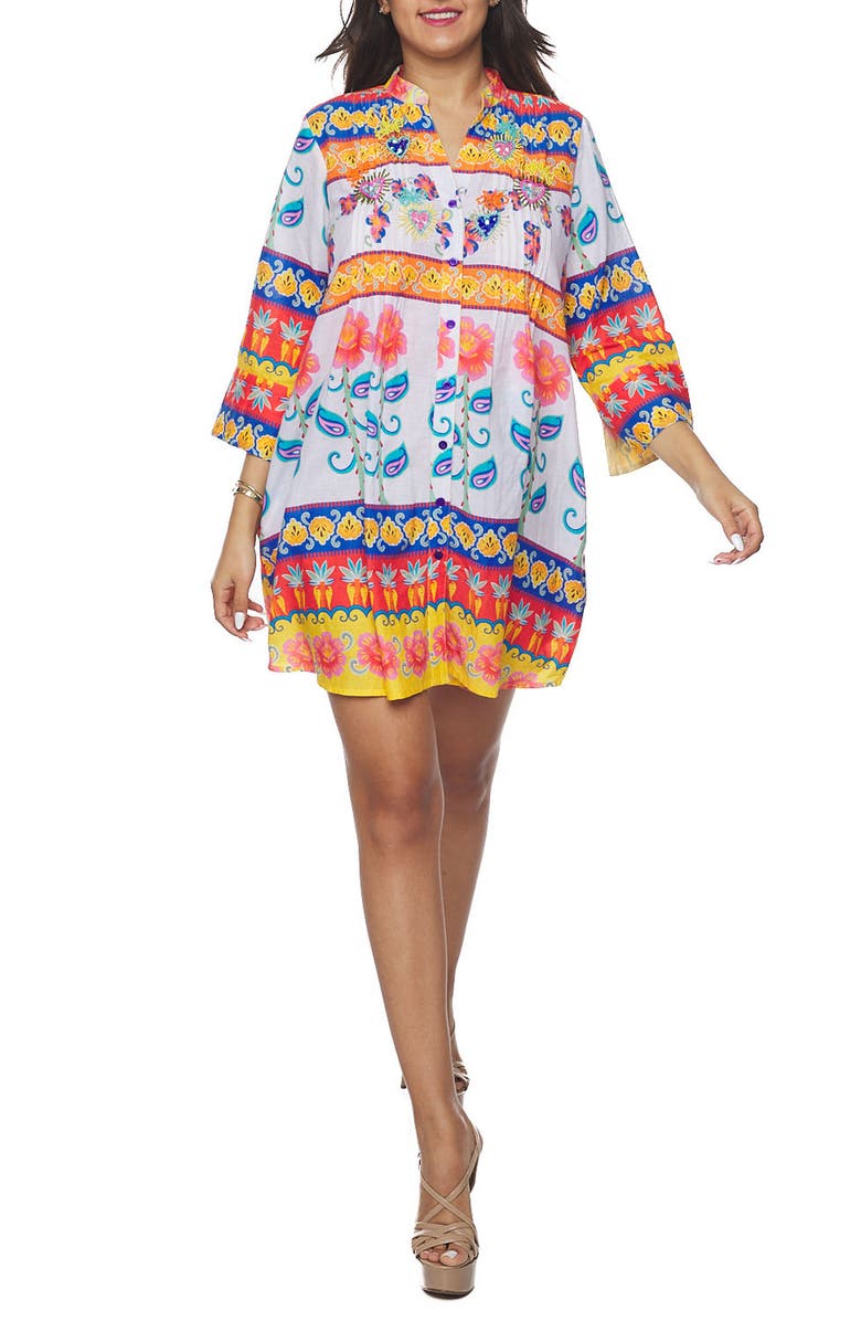 RANEES Cotton Cover-Up Shirt, Main, color, Orange