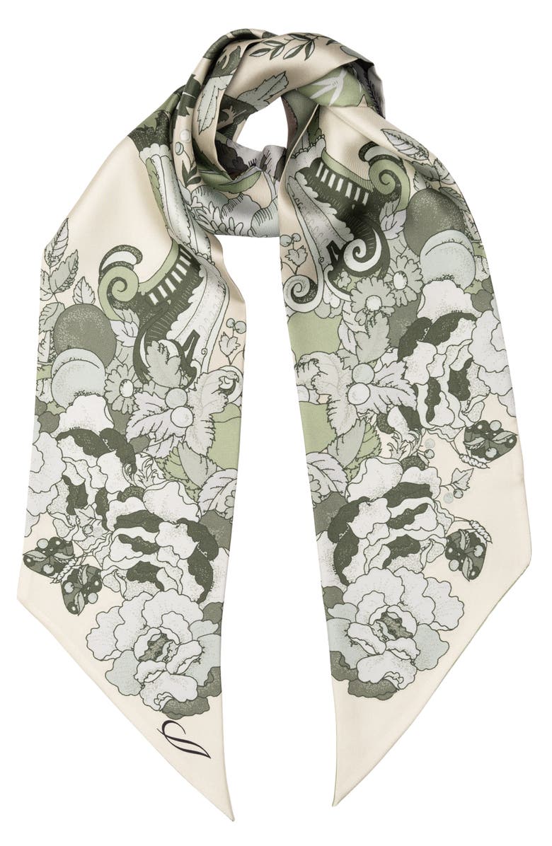 Elizabetta Raffaella  - Skinny Silk Scarf for Women, Alternate, color, Sage Green