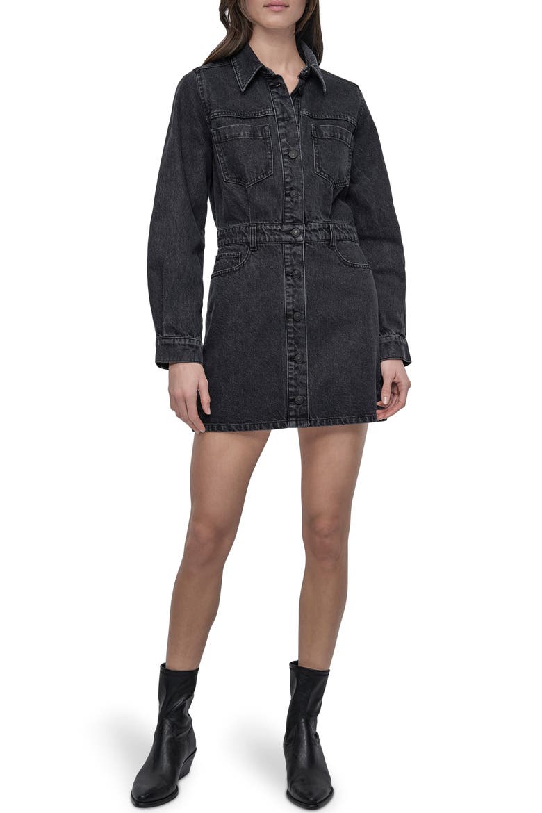 Long Sleeve Denim Shirtdress, Main, color, AMHERST