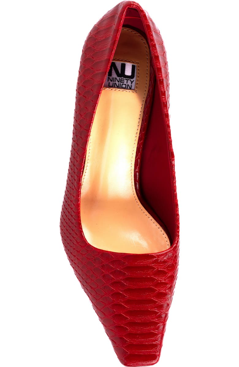 NINETY UNION Intense Snake Embossed Pump, Alternate, color, Red Snake