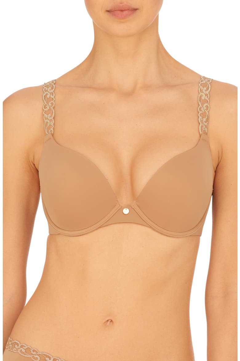 Pure Luxe Underwire Push-Up Bra, Alternate, color, CAFE