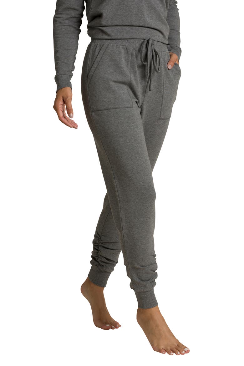 Malibu Collection Luxe Lounge Joggers, Alternate, color, MED HEATHER GRAY
