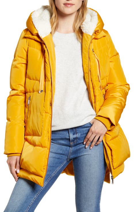 Faux Shearling Lined Puffer Coat