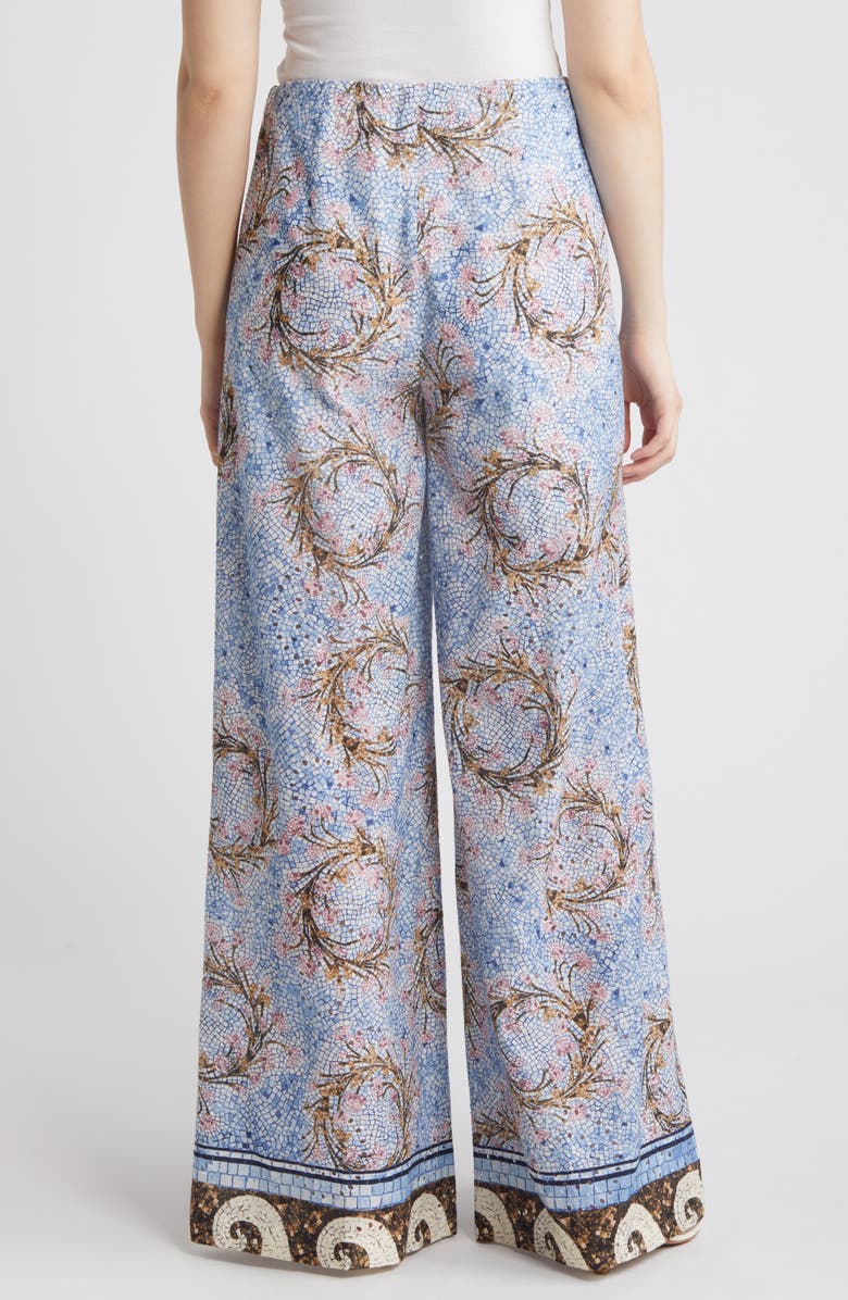 KOBI HALPERIN Lilley Tile Print Eyelet Wide Leg Cotton Pants, Alternate, color,