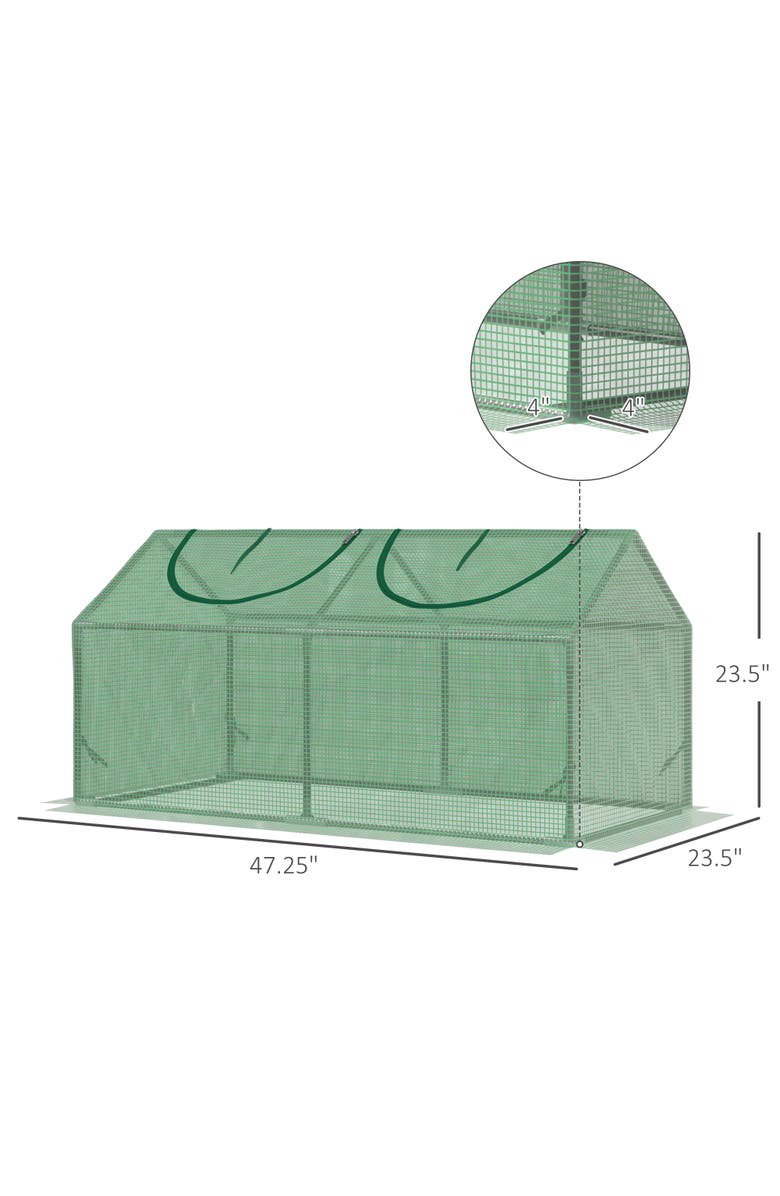 Outsunny Mini Greenhouse, Alternate, color, Green