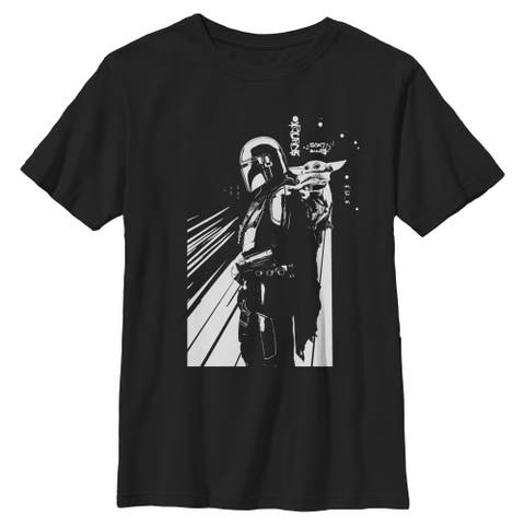 Boy's Star Wars The Mandalorian and Grogu Cutest Duo Sketch  Graphic T-Shirt