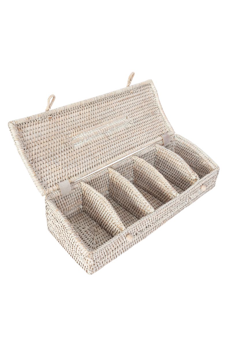 Artifacts Trading Company<sup>™</sup> Artifacts Rattan 5 Section Tea Box with Lid, Main, color, White Wash