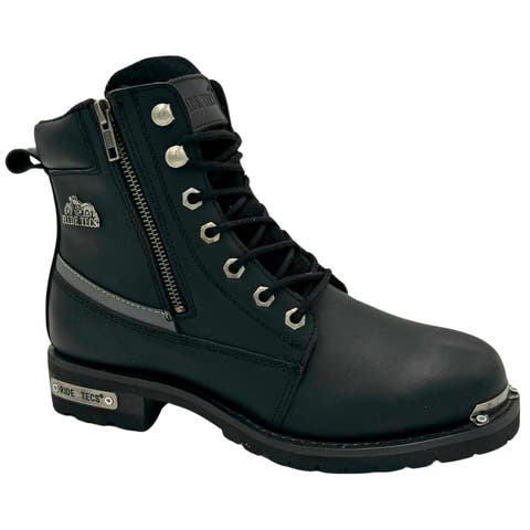 Women's 6" Reflective Double Zipper Biker Boot