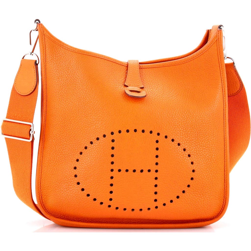 Pre-owned Hermes Hermes Evelyne Bag Gen Iii Clemence Pm In Orange