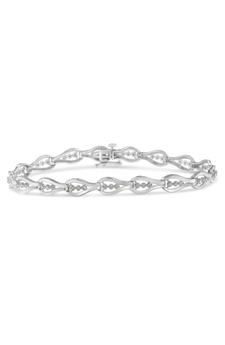 Haus of Brilliance Silver 1/2 Cttw Diamond Link Bracelet, Main, color, White