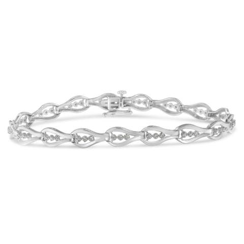 Silver 1/2 Cttw Diamond Link Bracelet