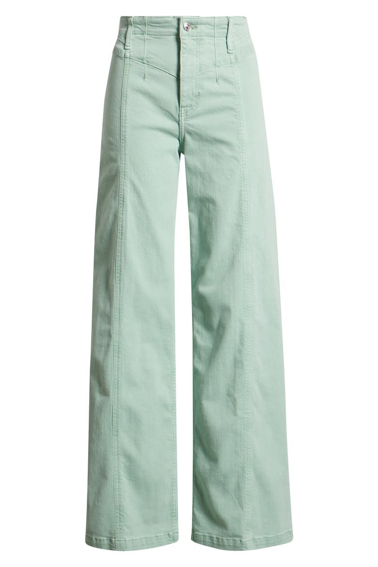 Libre Front Yoke Wide Leg Jeans, Alternate, color, CAMEO GREEN