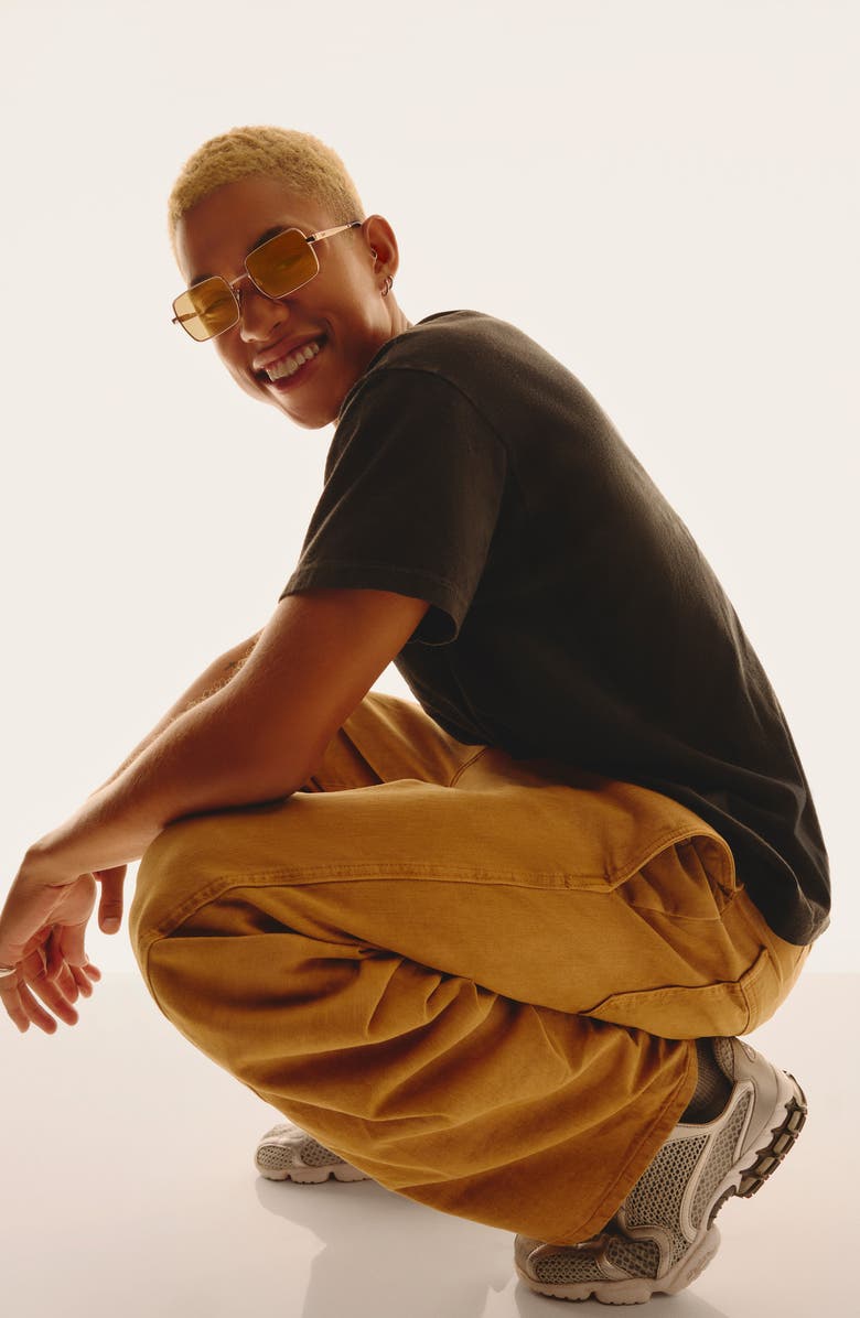 QUAY DND 55mm Small Square Sunglasses, Alternate, color, Gold/ Sunflower