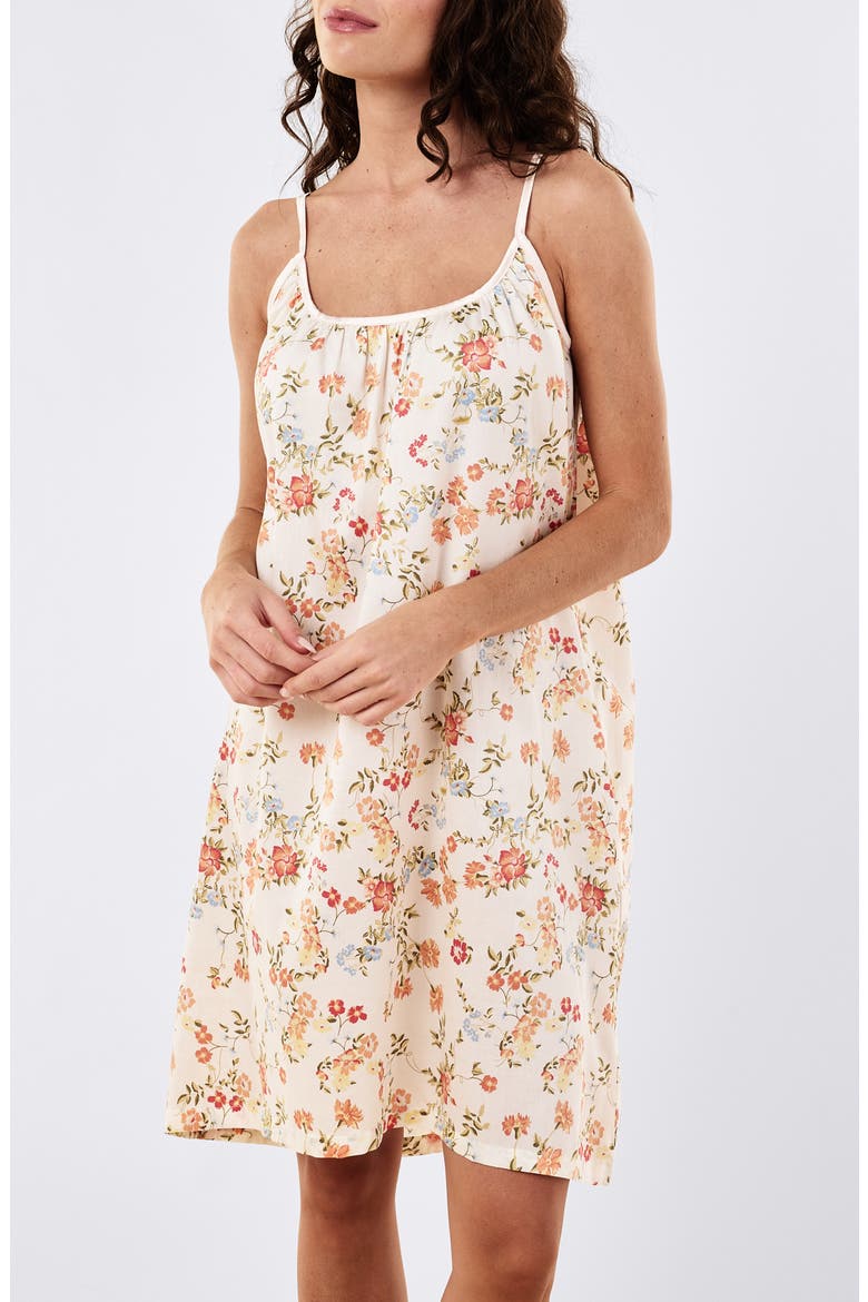 Amber Floral Cotton Sateen Nightie, Alternate, color, PEACH PARFAIT
