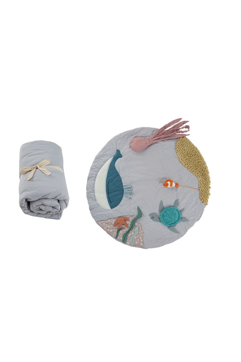 Polyester Roll-Up Playmat with Sea Creatures, Main, color, Ivory
