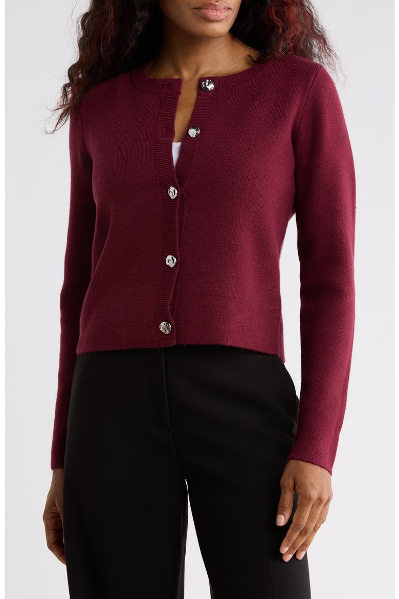 Button Front Cardigan, Main, color, TAWNY