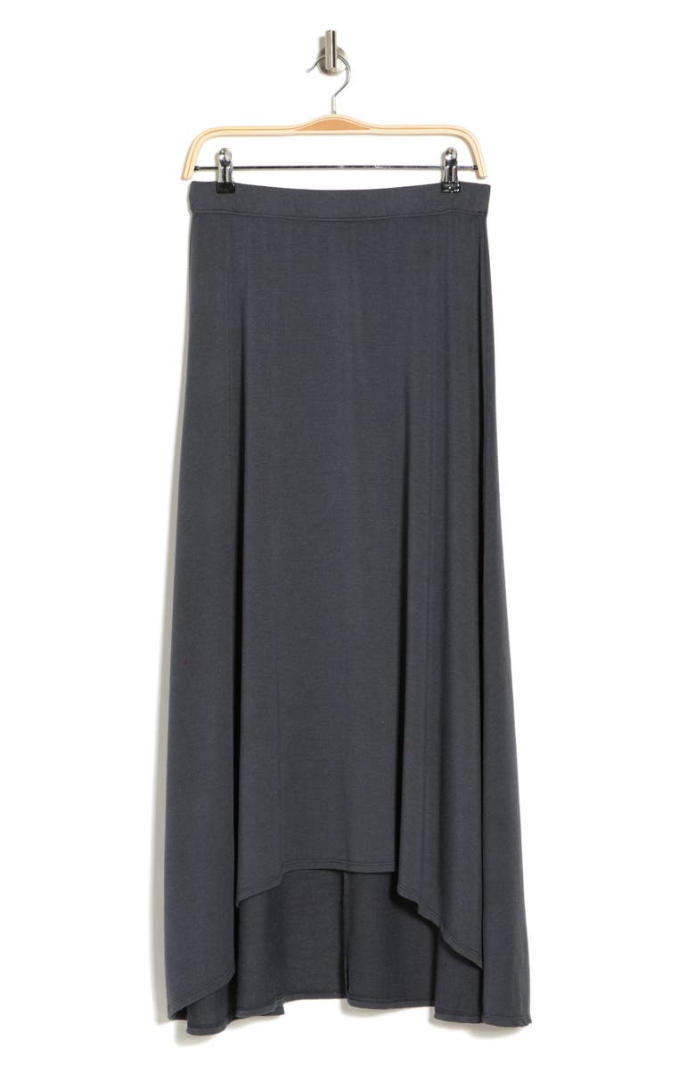 GO COUTURE Asymmetric High-Low Skirt, Alternate, color, Black