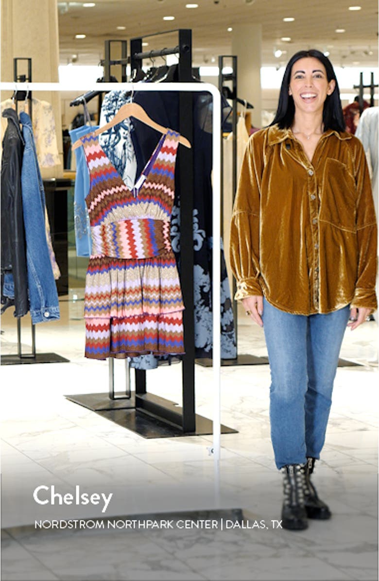 Laura Metallic Stripe Tiered Minidress, sales video thumbnail