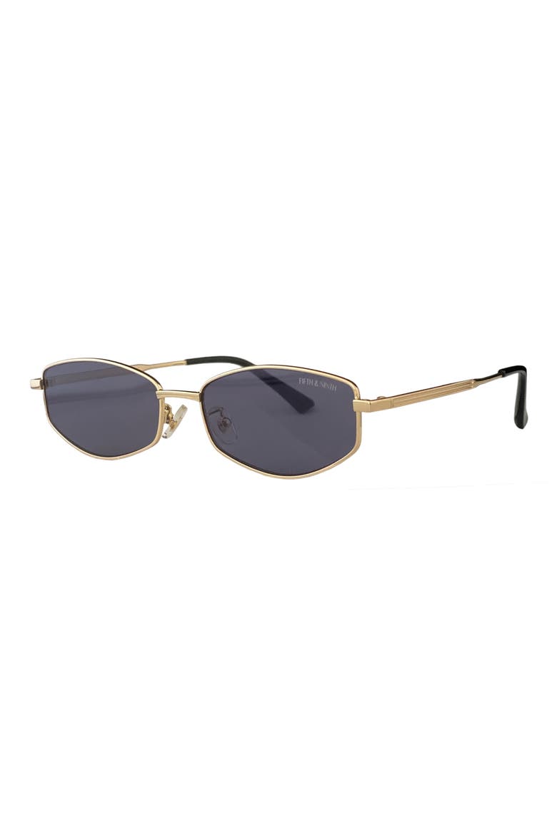 Rowan 53mm Polarized Geometric Sunglasses, Alternate, color, GOLD / BLACK