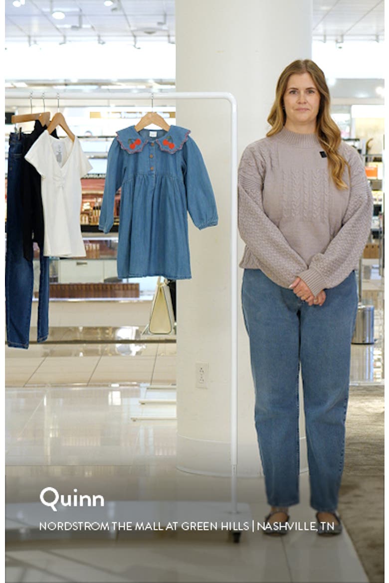 Kids' Cherry Long Sleeve Denim Dress video