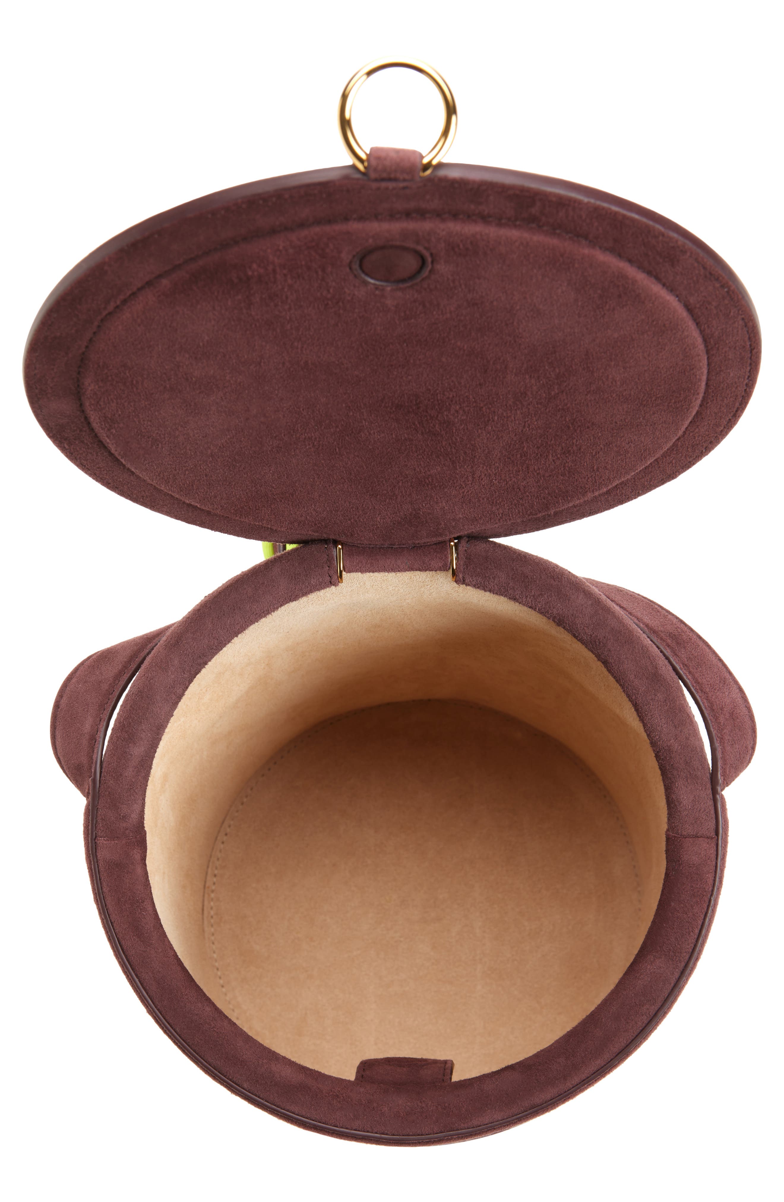 Alaïa Medium La Canette Suede Shoulder Bag, Alternate, color, Rouge Grenat