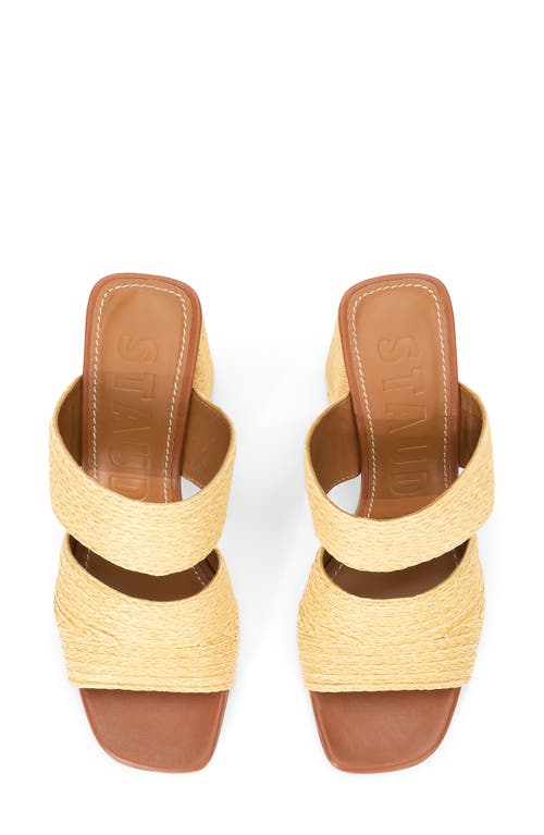 Staud Skylar Leather-trimmed Raffia Sandals In Natural Raffia