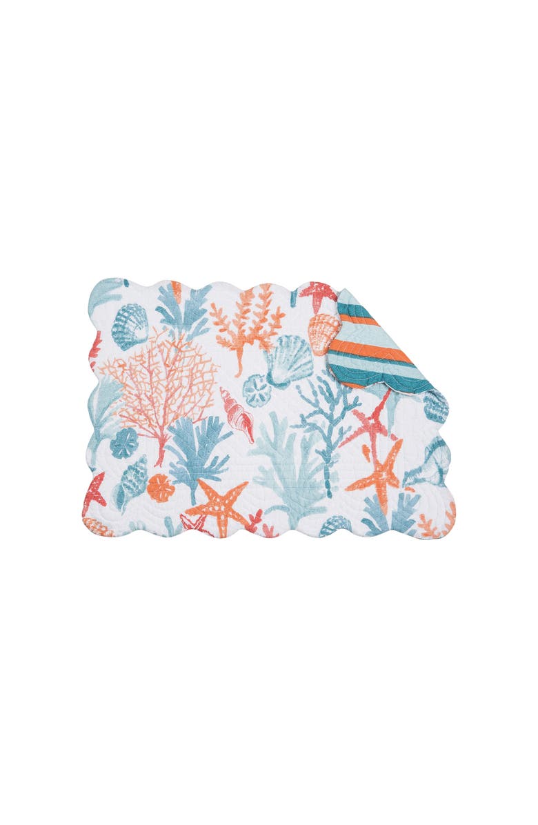 C&F Home Tangerine Coast Placemats, Set of 6, Main, color, Blue