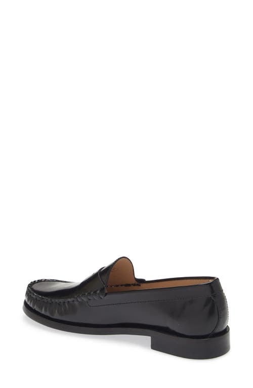 Stuart Weitzman Lottie Penny Loafer In Black Leather