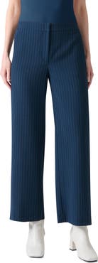 Akris punto Pinstripe Wool Blend Crepe Crop Pants