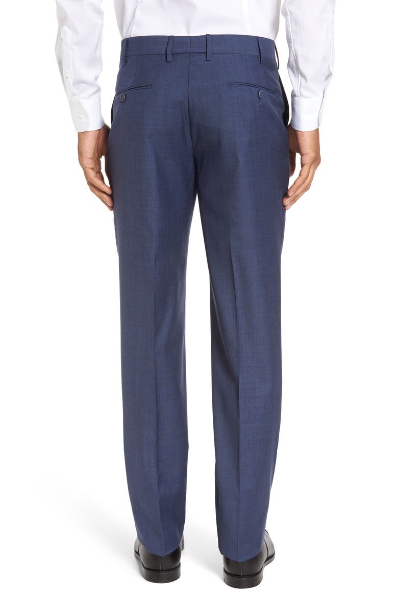 Parker Flat Front Sharkskin Wool Trousers, Alternate, color, BLUE