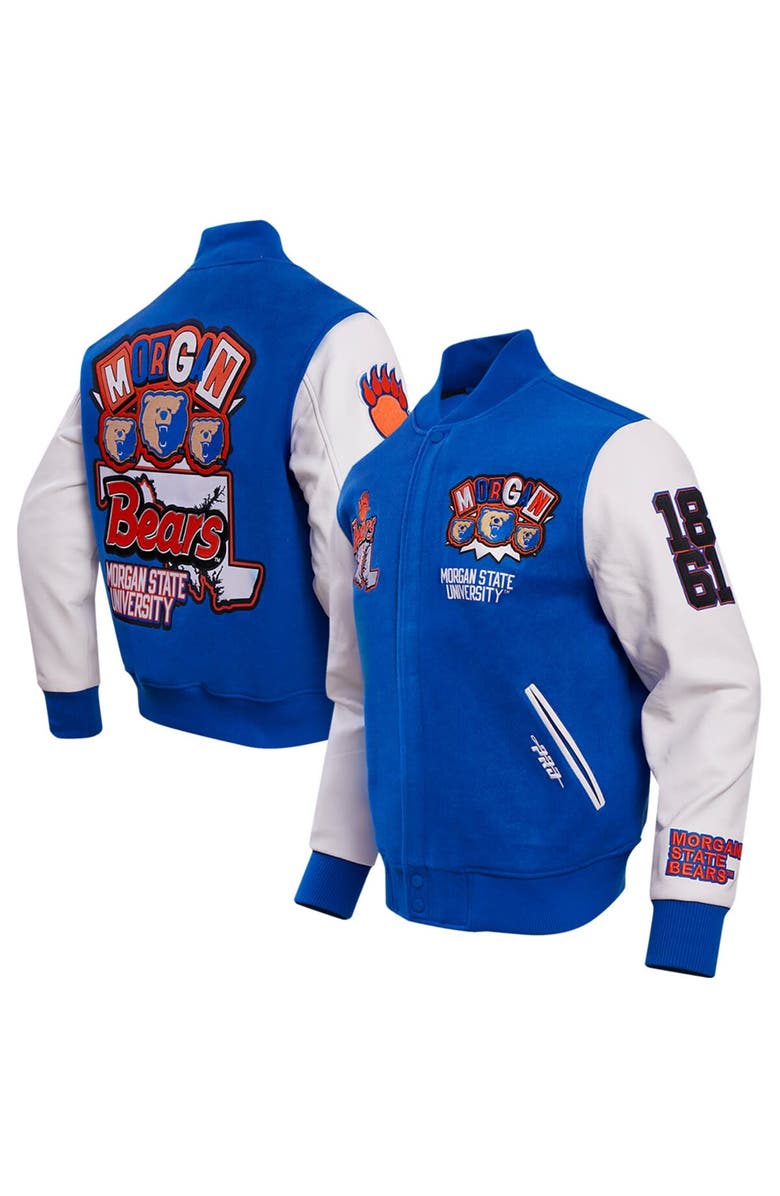 PRO STANDARD Men's Pro Standard Royal Morgan State Bears Homecoming Varsity Full-Snap Jacket, Alternate, color, 