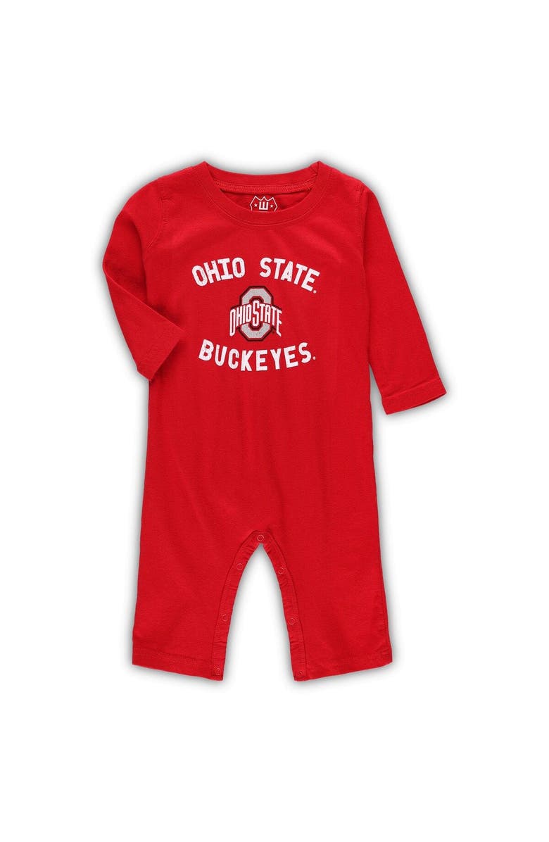 Wes & Willy Infant Wes & Willy Scarlet Ohio State Buckeyes Core Long Sleeve Jumper, Main, color, 