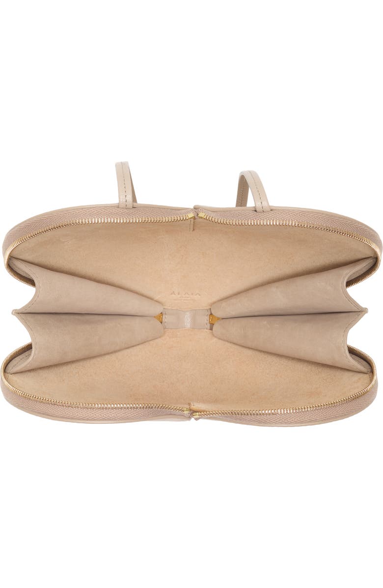 Alaïa Le Coeur Suede Crossbody Bag, Alternate, color, Grege