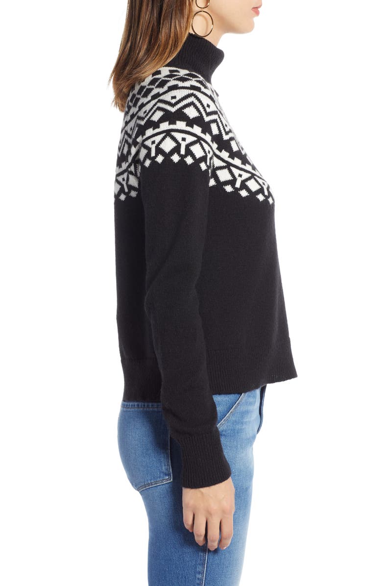 1901 Fair Isle Shrunken Turtleneck Sweater, Alternate, color, 