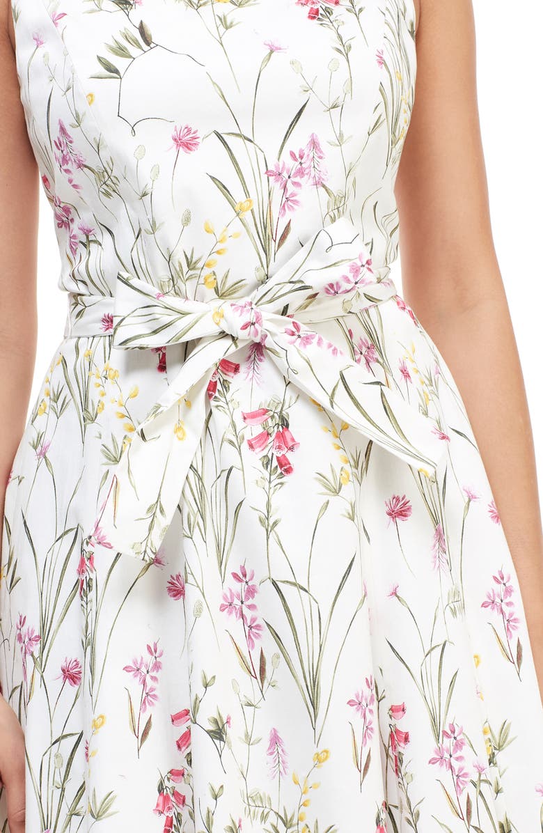 Gal Meets Glam Collection Floral Petal Fit & Flare Stretch Cotton Dress, Alternate, color, 