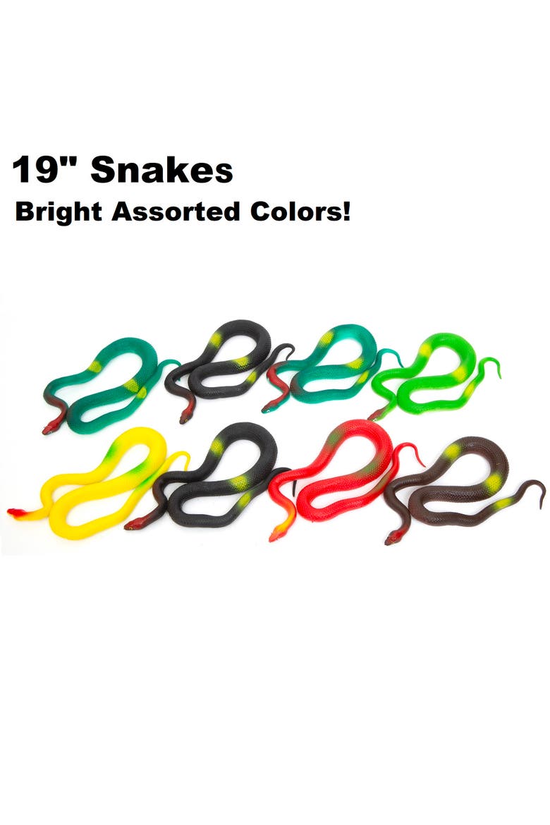 19" Rubber Snakes 8 Pack Assorted Colors, Alternate, color, Multicolored