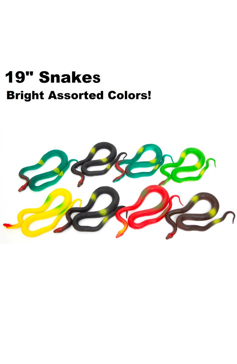 Boley 19" Rubber Snakes 8 Pack Assorted Colors, Alternate, color, Multicolored