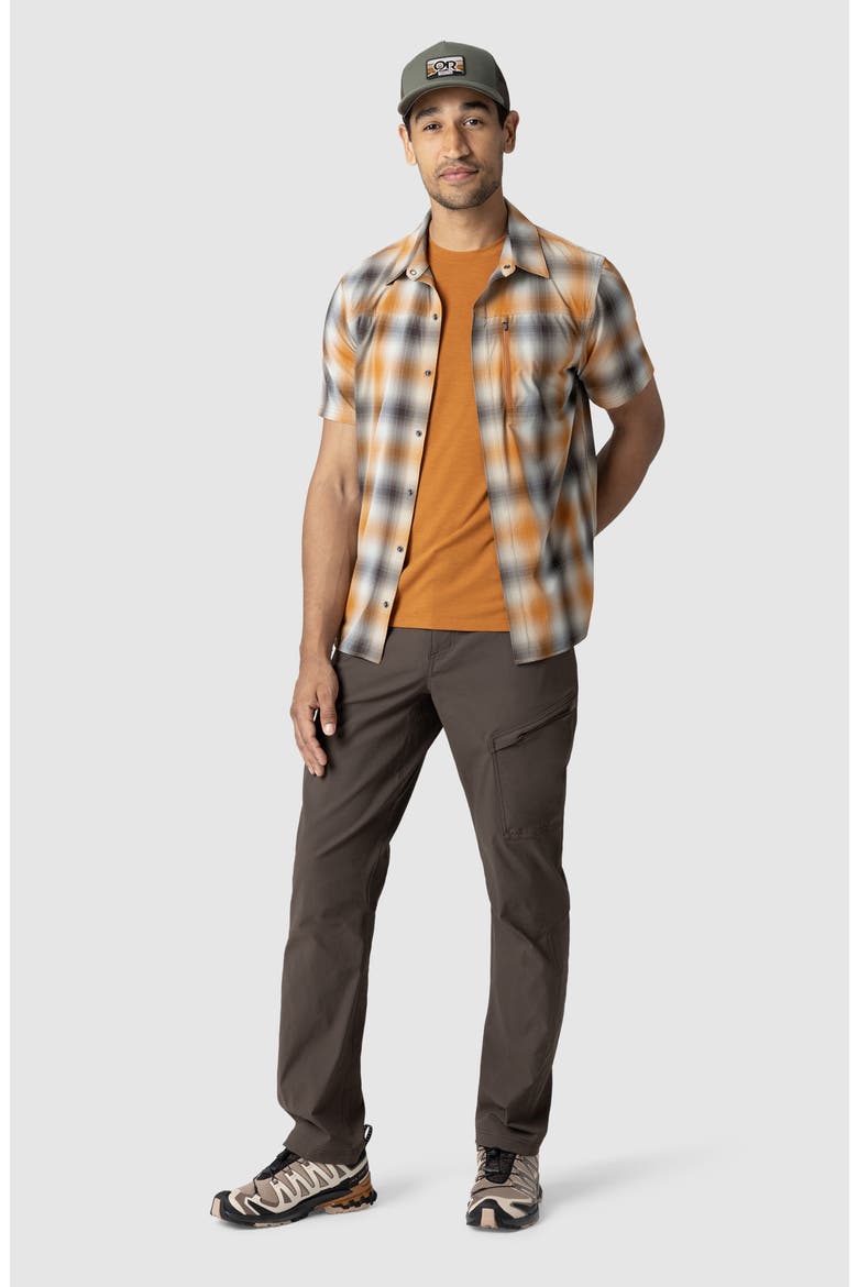 Astroman Short Sleeve Sun Shirt, Alternate, color, SEDONA PLAID