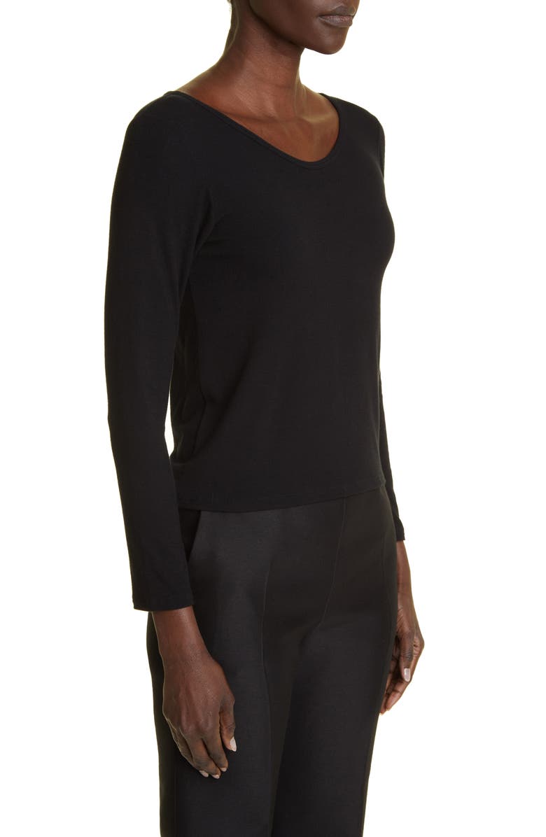The Row Raya Long Sleeve Scoop Neck Jersey Top, Alternate, color, 