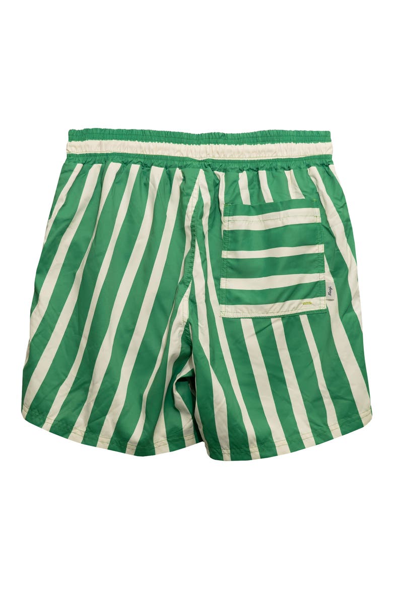 Sailor Stripe Swim Trunks, Alternate, color, GREEN
