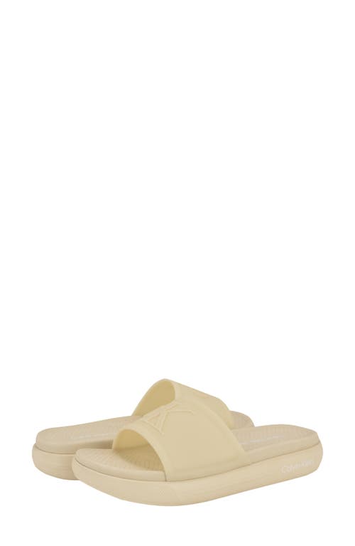 Calvin Klein Peari Slide Sandal In Light Natural