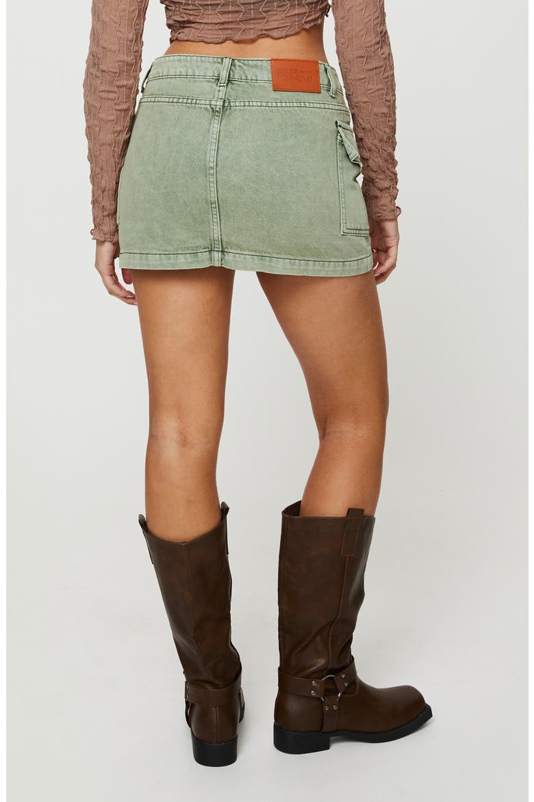Zakai Denim Cargo Miniskirt, Alternate, color, GREEN