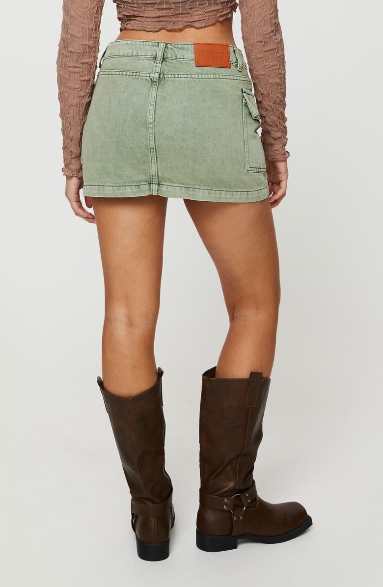 Princess Polly Zakai Denim Cargo Miniskirt, Alternate, color, Green
