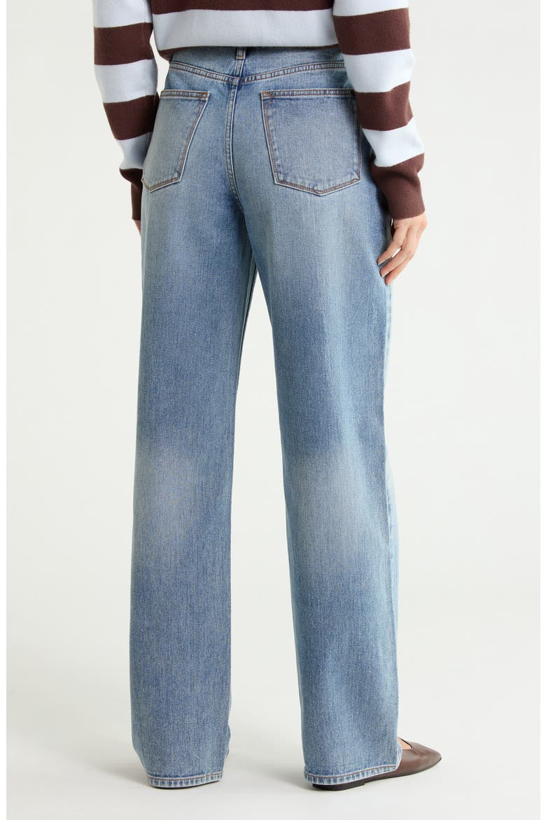 High Waist Wide Leg Jeans, Alternate, color, MED WASH